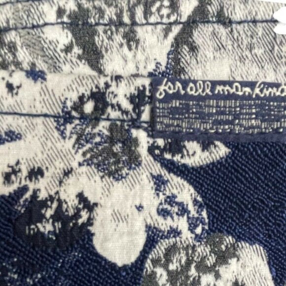 7 for all Mankind Size 25 Blue White Floral Ankle Skinny Textured Pants Stretch - Picture 6 of 8